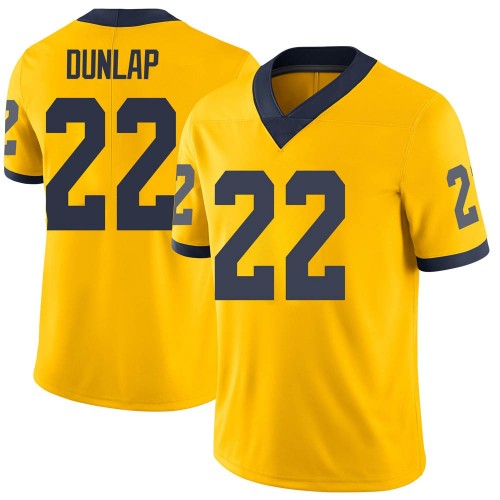 Tavierre Dunlap Michigan Wolverines Youth NCAA #22 Maize Limited Brand Jordan College Stitched Football Jersey BUS3654TO